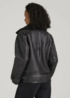 Shearling Moto Jacket for Tall Women