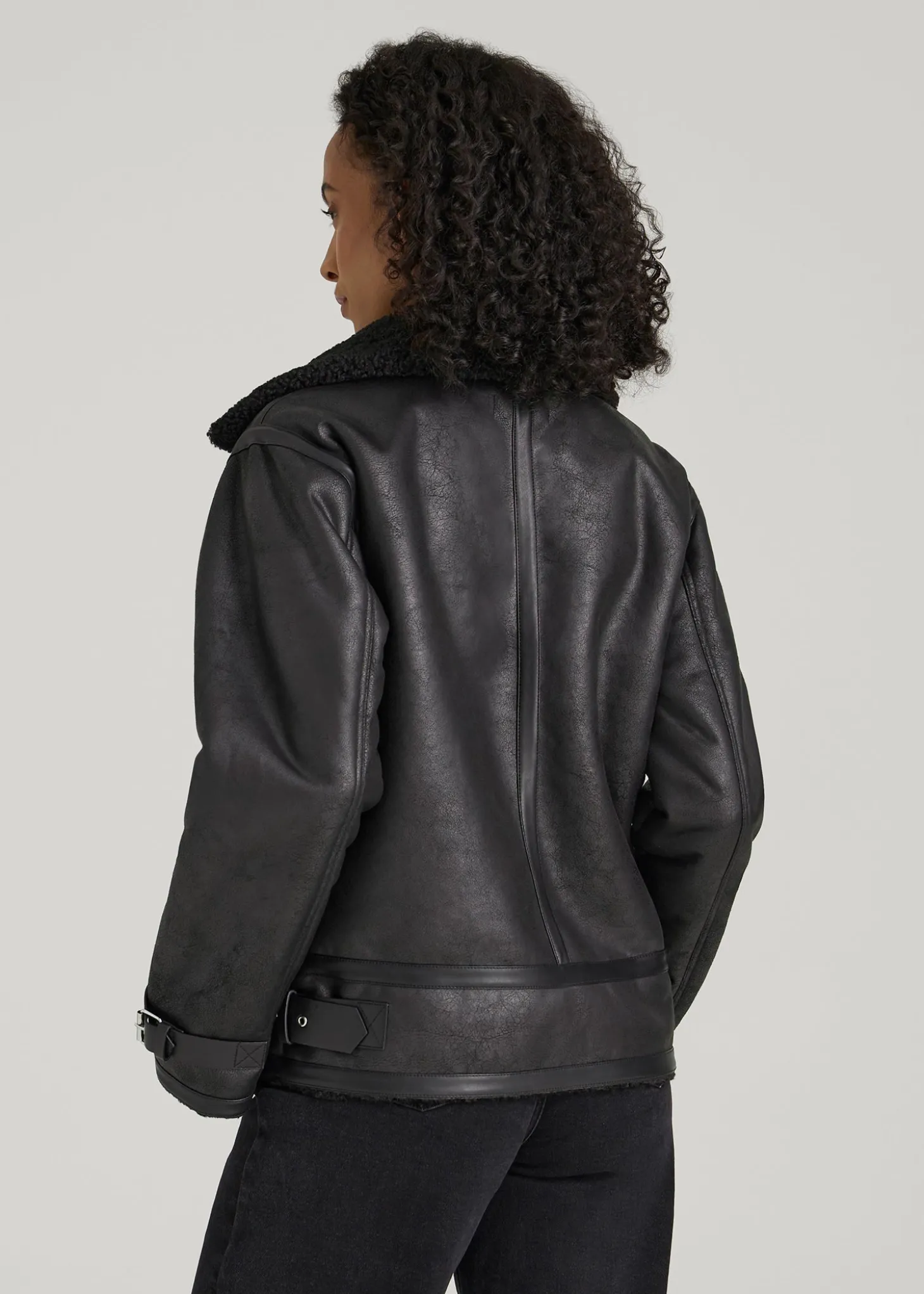 Shearling Moto Jacket for Tall Women