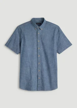 Short Sleeve Chambray Shirt for Tall Men