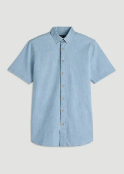 Short Sleeve Chambray Shirt for Tall Men