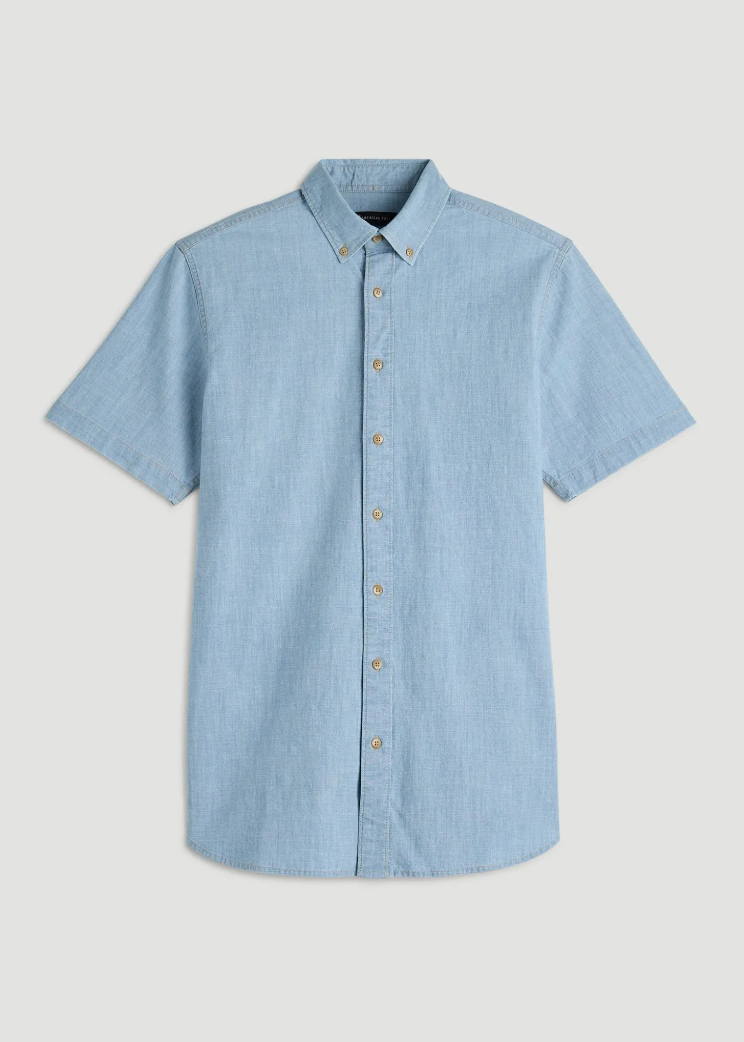 Short Sleeve Chambray Shirt for Tall Men