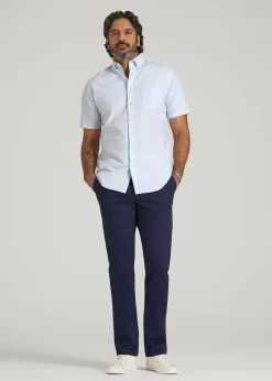 Short Sleeve Oxford Button Shirt For Tall Men