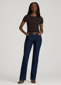 Short Sleeve Ribbed Crewneck T-Shirt for Tall Women