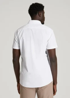 Short Sleeve Traveler Stretch Button Shirt for Tall Men