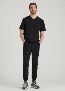 Short-Sleeve V-Neck Scrub Top for Tall Men
