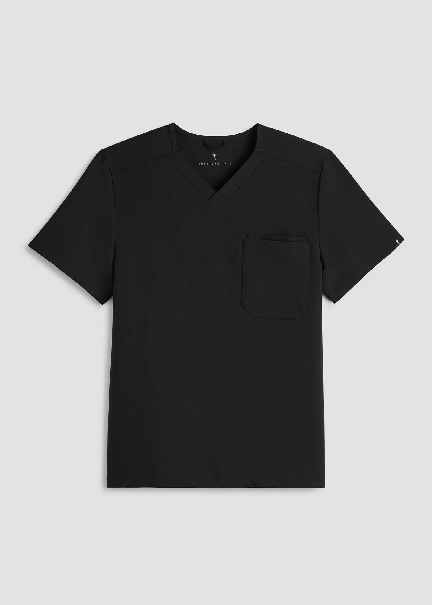 Short-Sleeve V-Neck Scrub Top for Tall Men