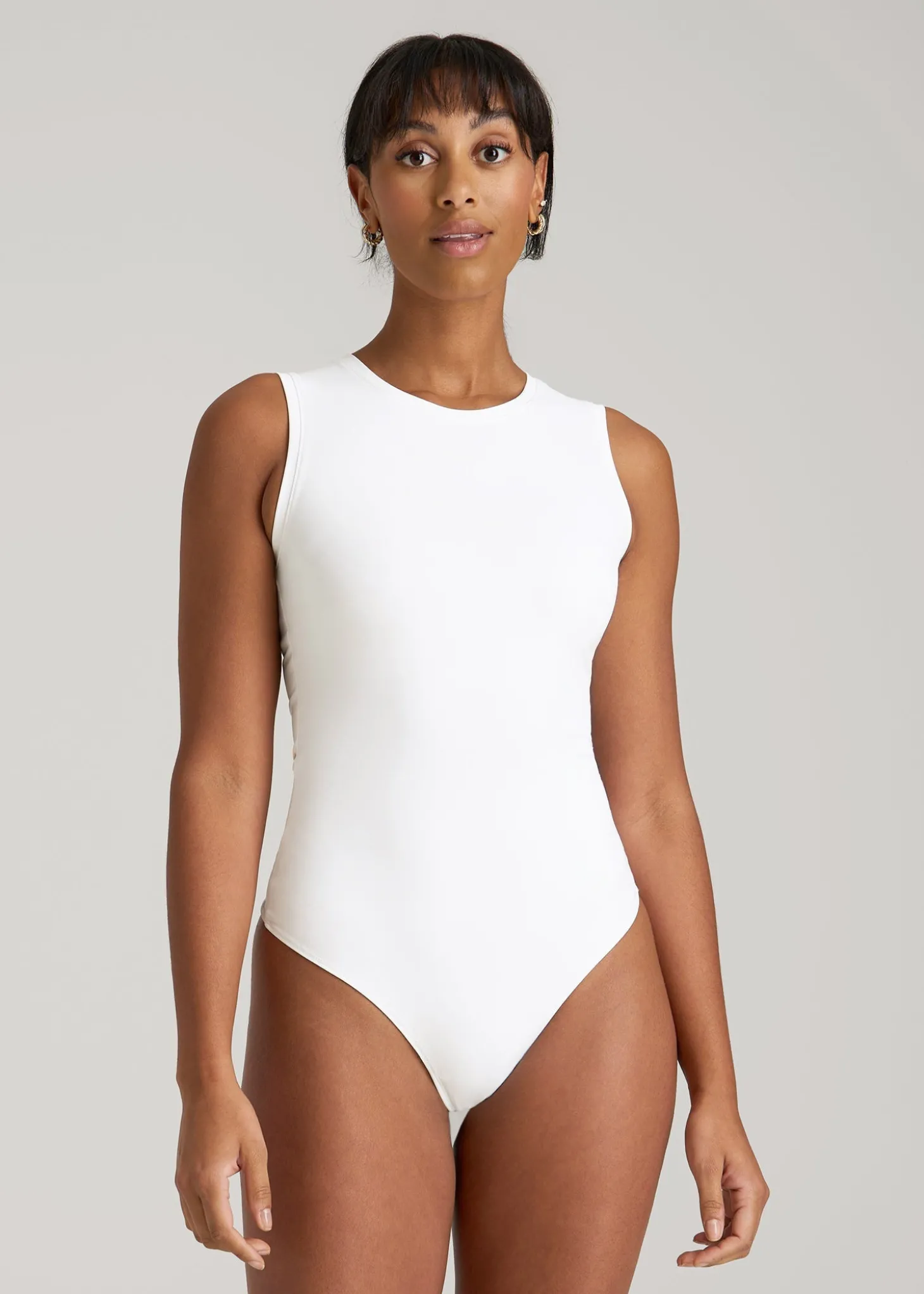 Sleeveless Crewneck Bodysuit for Tall Women