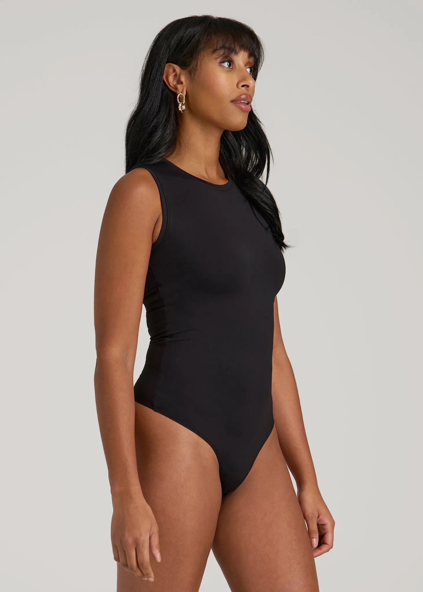 Sleeveless Crewneck Bodysuit for Tall Women
