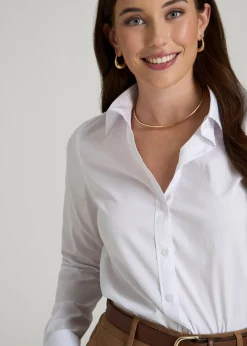 Slim Fit Button Up Shirt for Tall Women