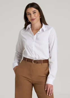 Slim Fit Button Up Shirt for Tall Women