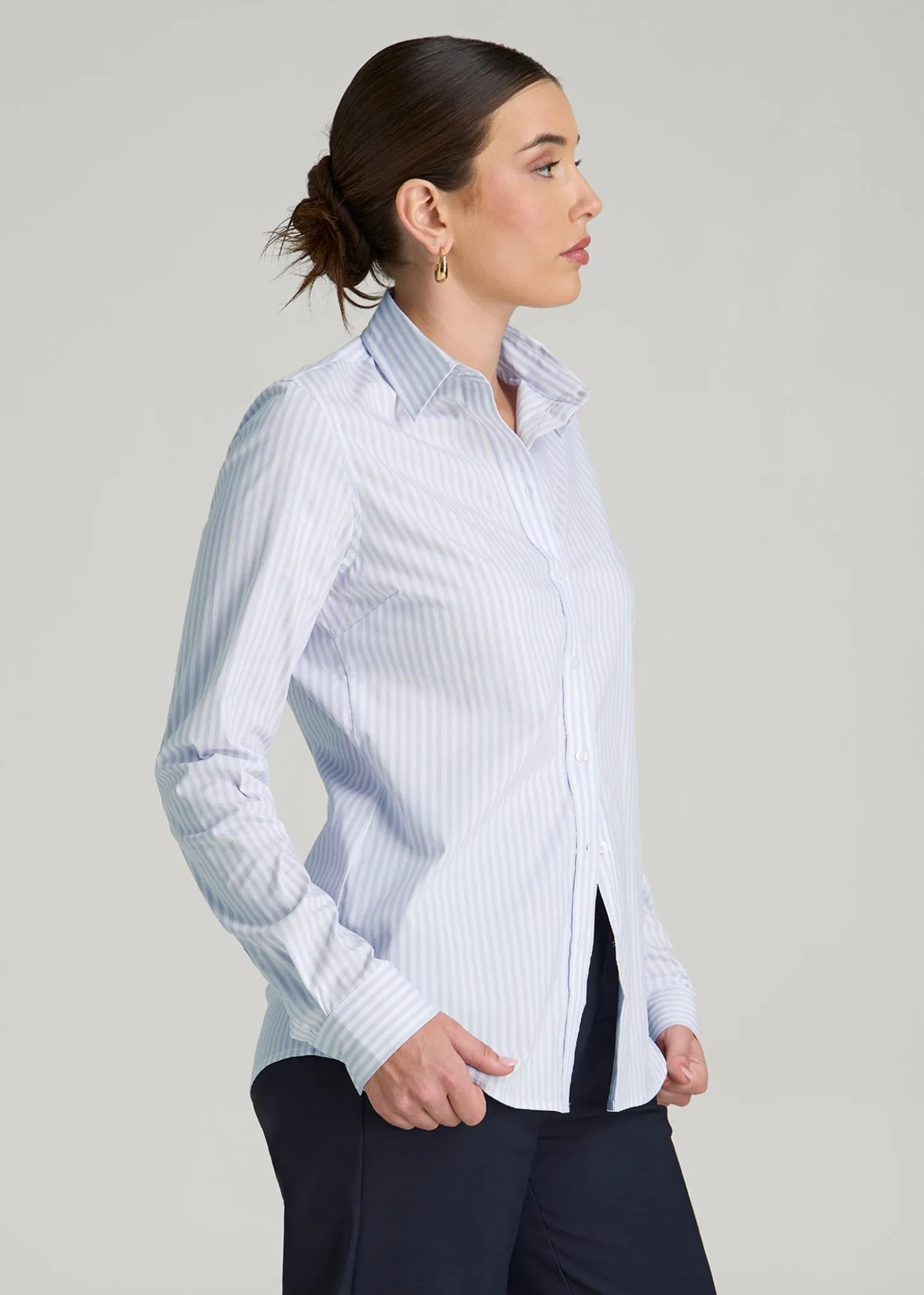 Slim Fit Button Up Shirt for Tall Women