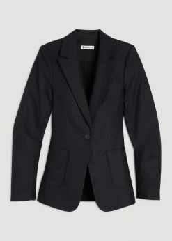 Slim Fit Linen Blend Blazer for Tall Women