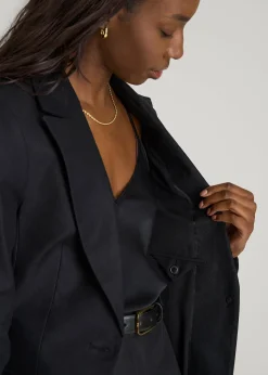 Slim Fit Linen Blend Blazer for Tall Women