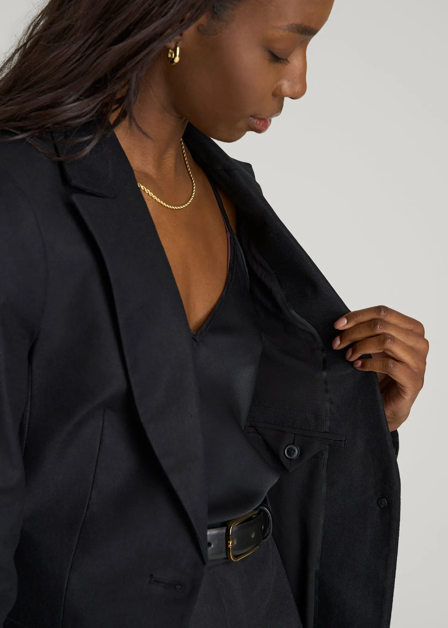 Slim Fit Linen Blend Blazer for Tall Women