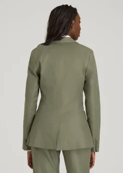 Slim Fit Linen Blend Blazer for Tall Women