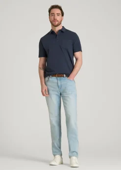 Slub Knit Polo with Pocket for Tall Men