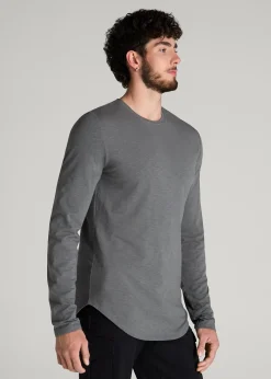 Slub Long Sleeve Scoop Tee for Tall Men