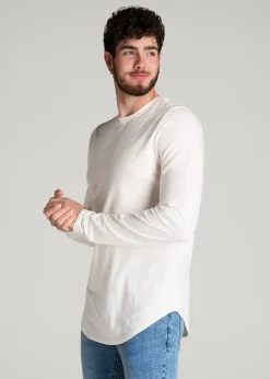 Slub Long Sleeve Scoop Tee for Tall Men