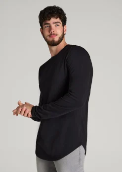 Slub Long Sleeve Scoop Tee for Tall Men