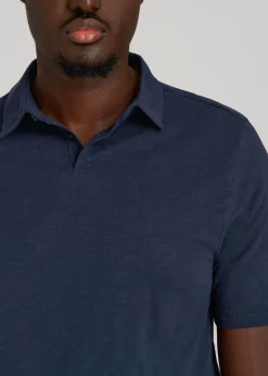 Slub Self Collar Polo Shirt for Tall Men