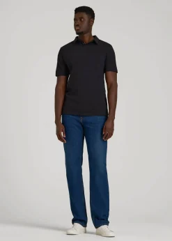 Slub Self Collar Polo Shirt for Tall Men