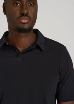 Slub Self Collar Polo Shirt for Tall Men