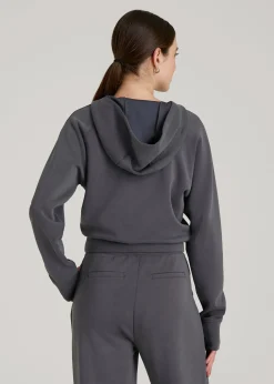 Soft Motion Cropped Zip Up Hoodie for Tall Women