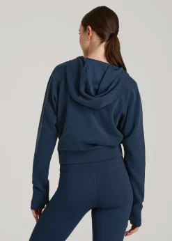 Soft Motion Cropped Zip Up Hoodie for Tall Women