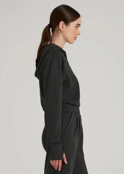 Soft Motion Cropped Zip Up Hoodie for Tall Women