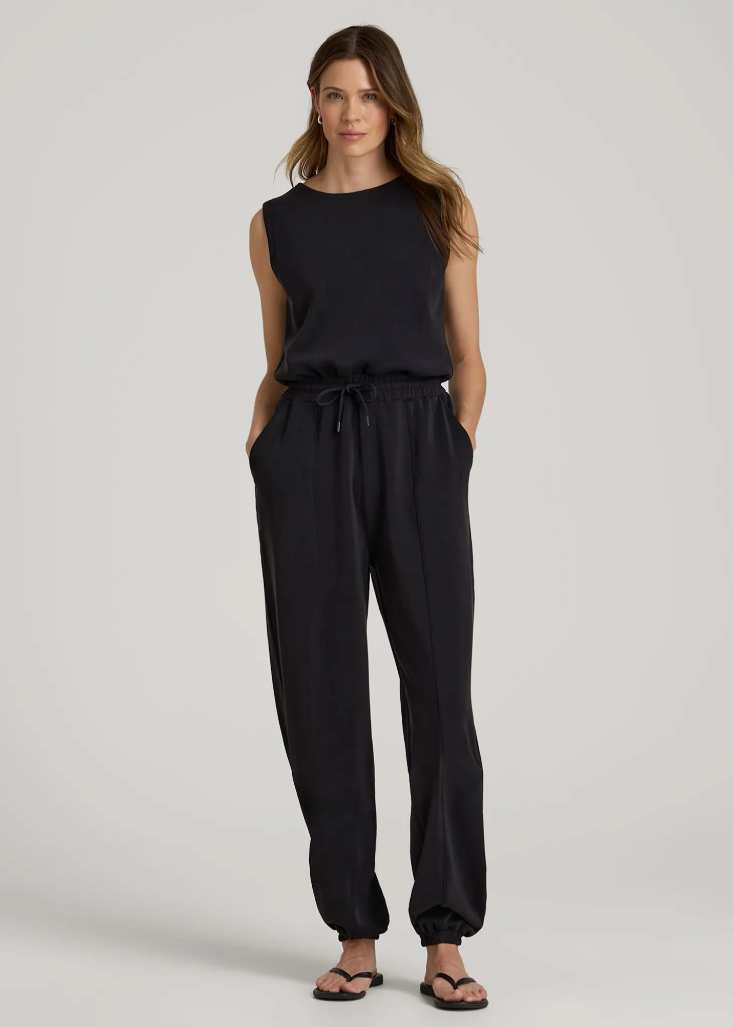 Soft Motion Sleeveless Sweatpant Jumpsuit for Tall Women
