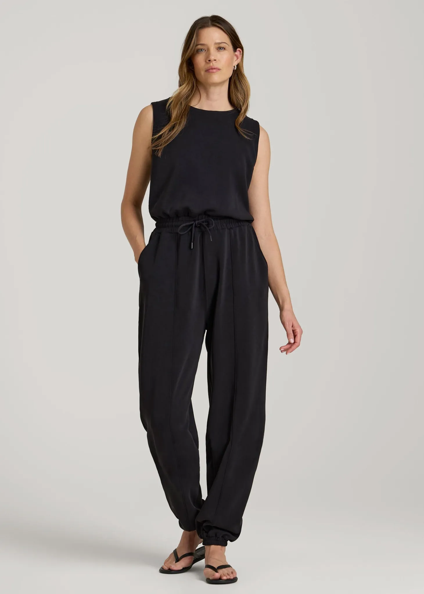 Soft Motion Sleeveless Sweatpant Jumpsuit for Tall Women
