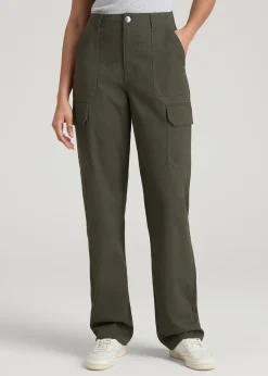 Straight Leg Cargo Chino Pants for Tall Women
