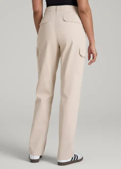 Straight Leg Cargo Chino Pants for Tall Women