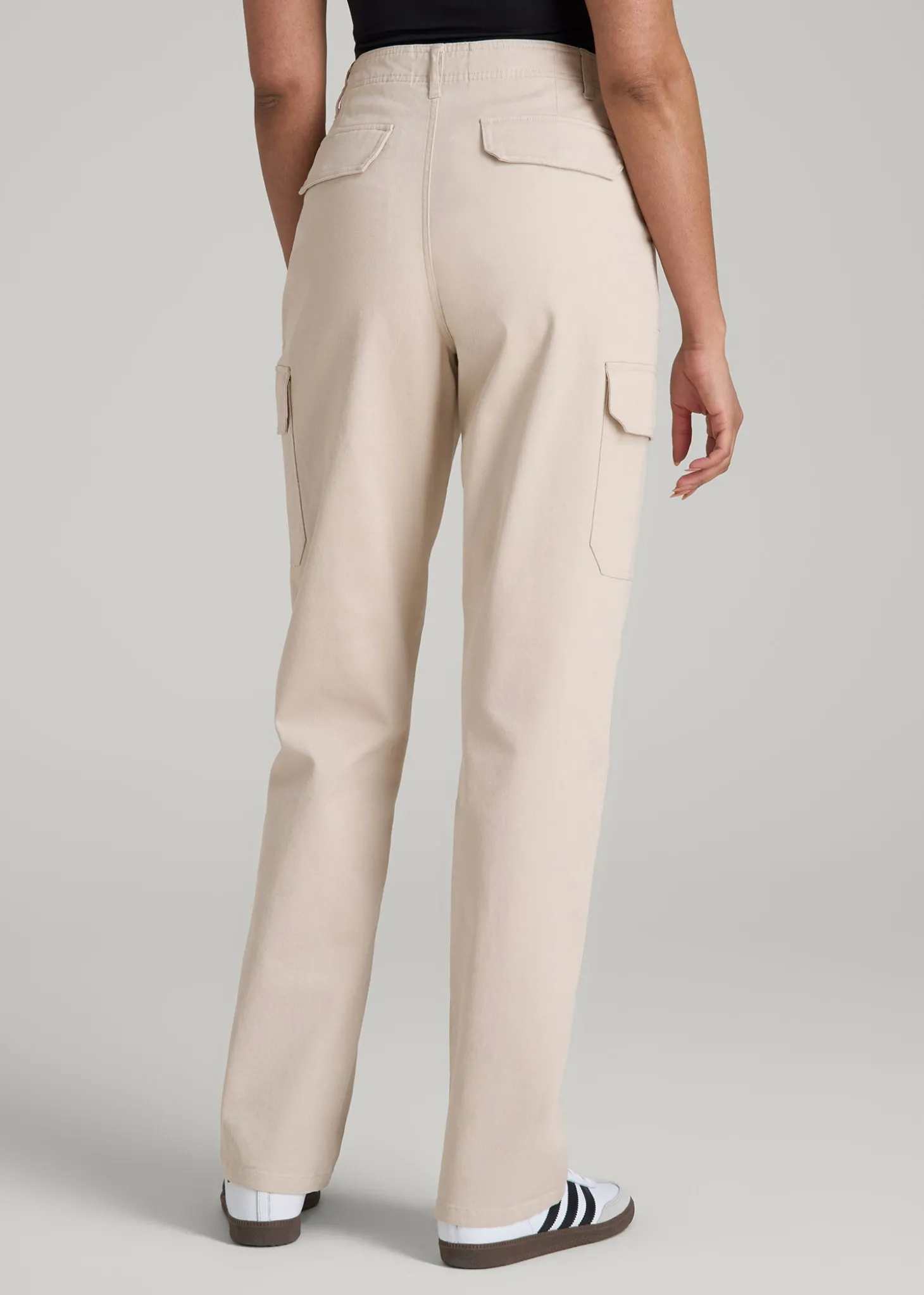 Straight Leg Cargo Chino Pants for Tall Women