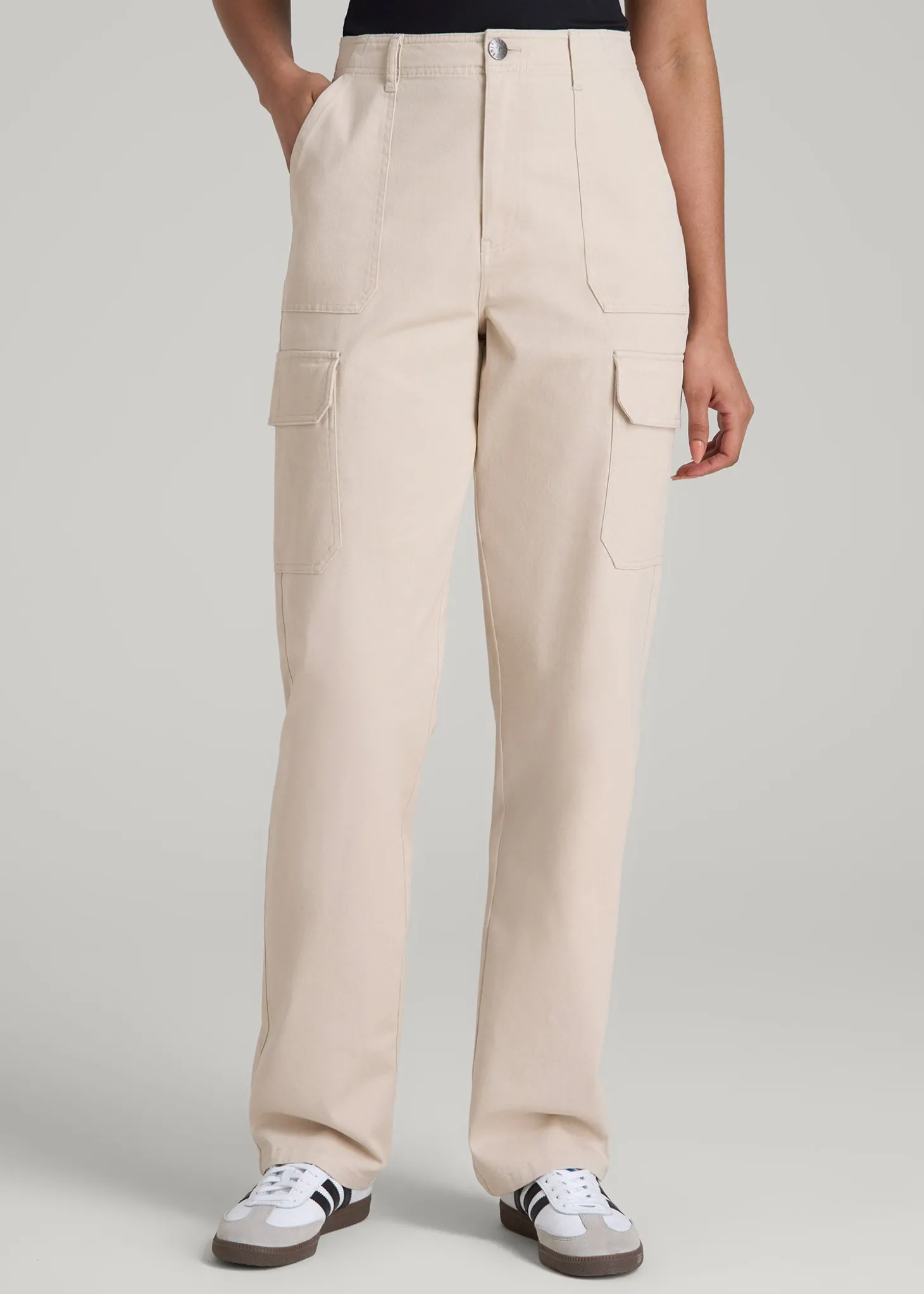 Straight Leg Cargo Chino Pants for Tall Women