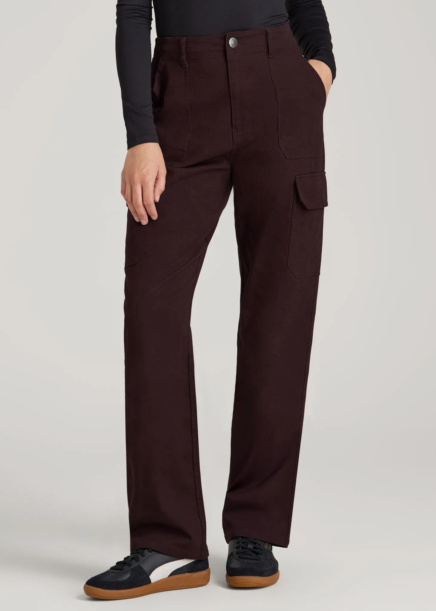 Straight Leg Cargo Chino Pants for Tall Women