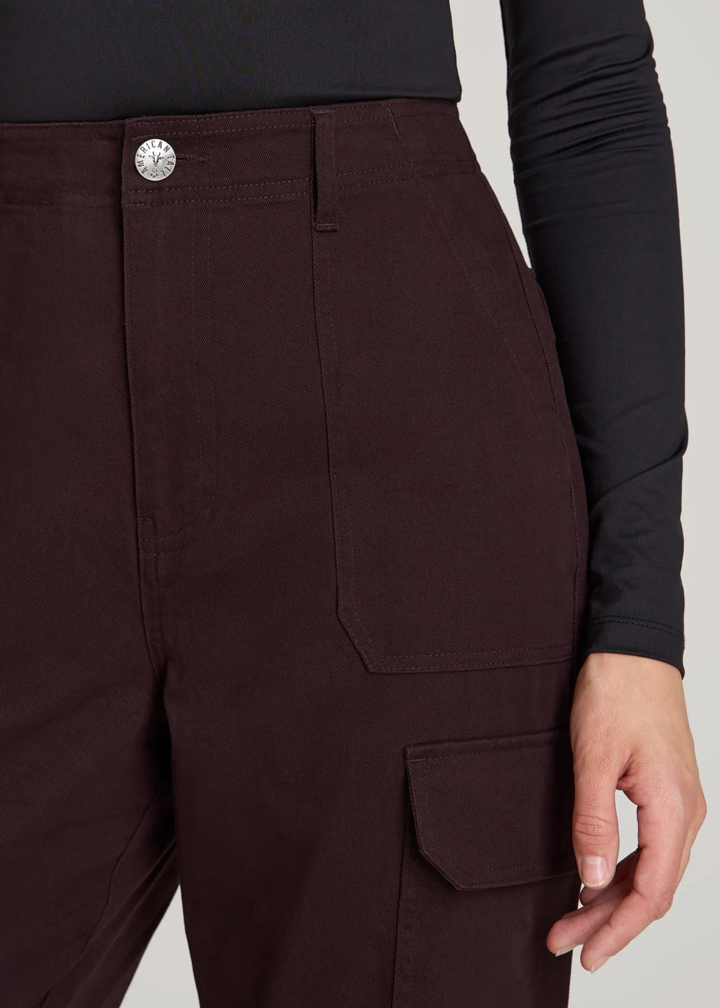 Straight Leg Cargo Chino Pants for Tall Women