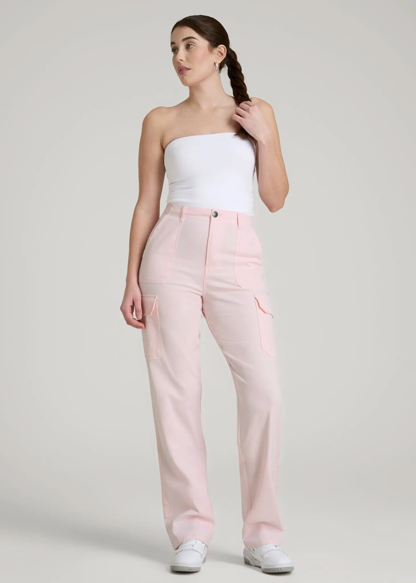 Straight Leg Cargo Chino Pants for Tall Women