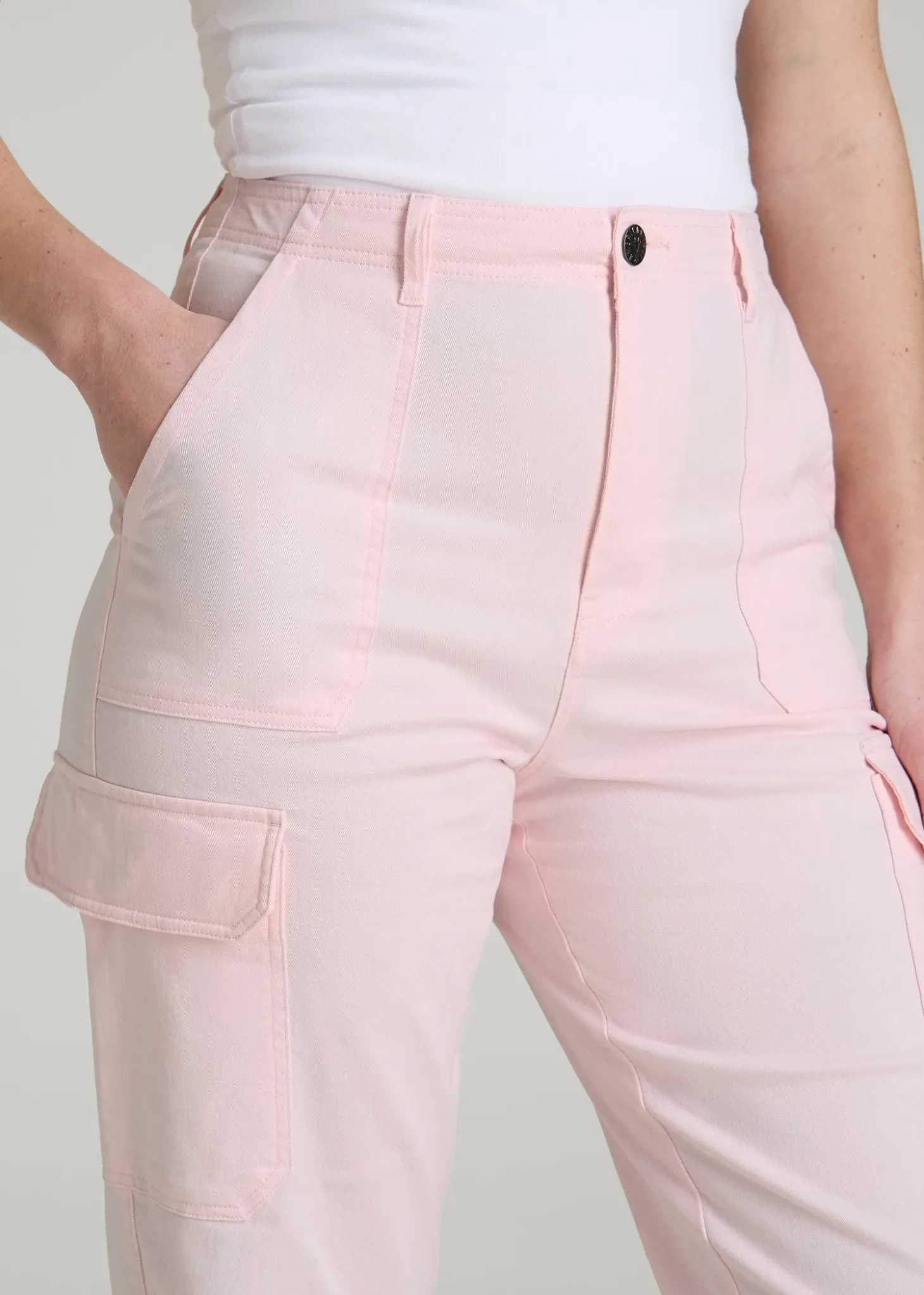 Straight Leg Cargo Chino Pants for Tall Women