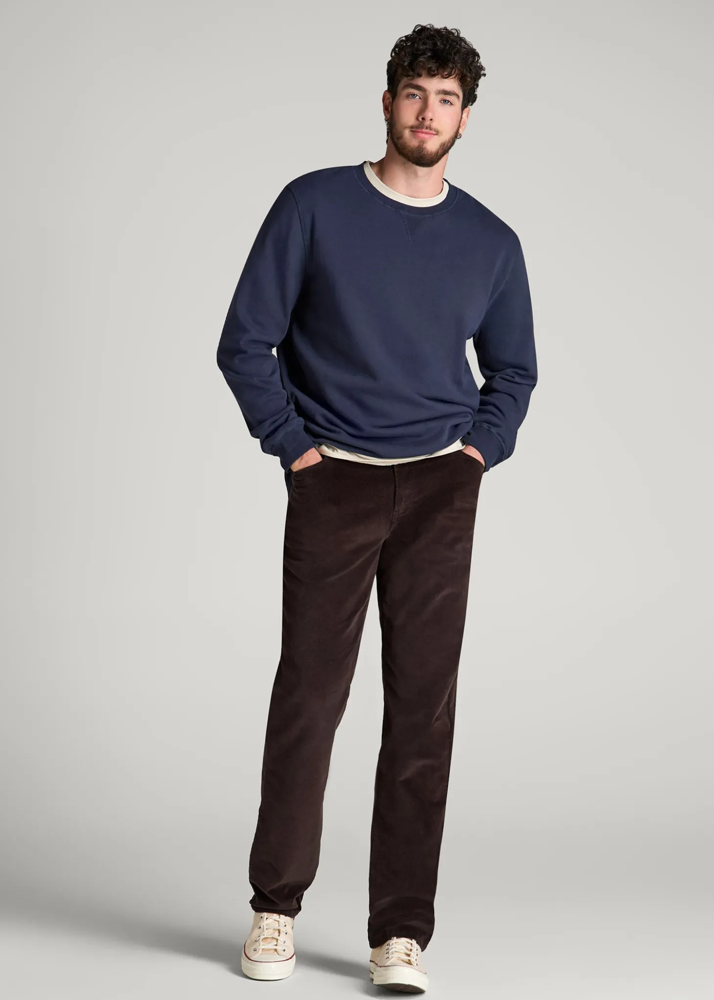 STRAIGHT-LEG Stretch Corduroy Pants for Tall Men