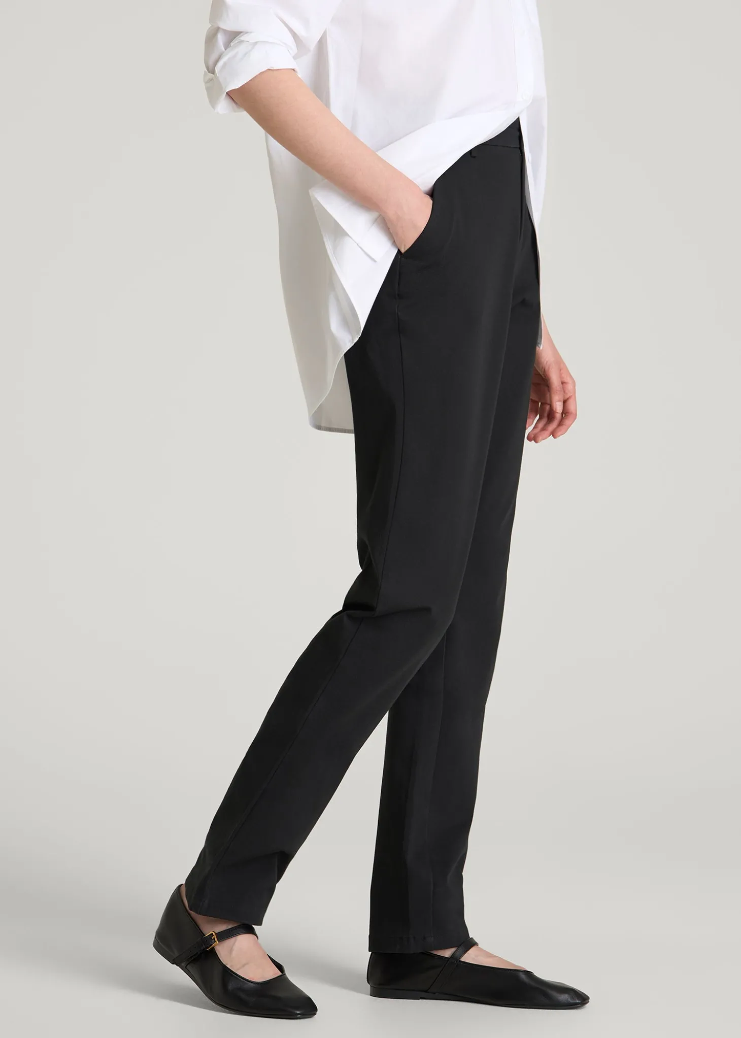 Stretch Commuter Tapered Fit Chino Pants for Tall Women