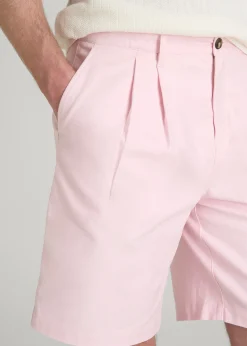 Stretch Cotton Linen Blend Shorts for Tall Men