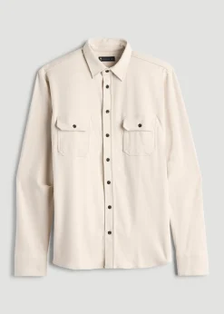 Stretch Flannel Button Shirt for Tall Men