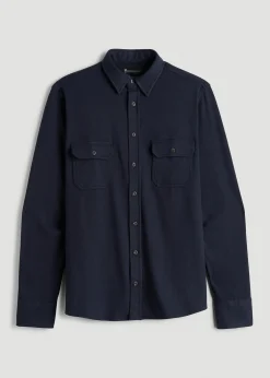 Stretch Flannel Button Shirt for Tall Men