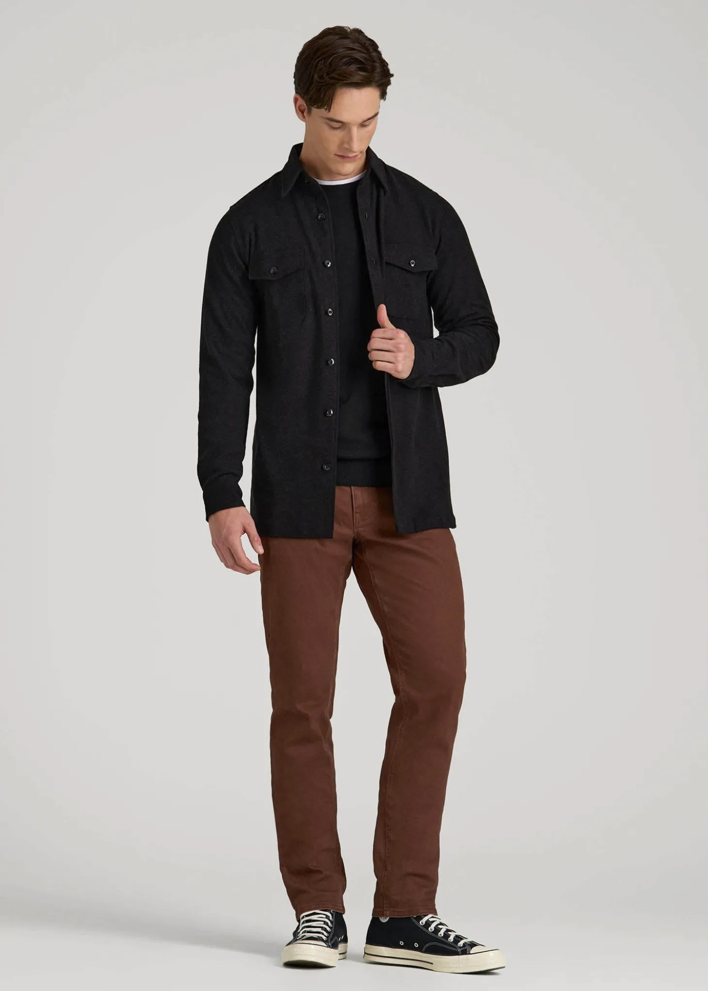 Stretch Knit Overshirt for Tall Men