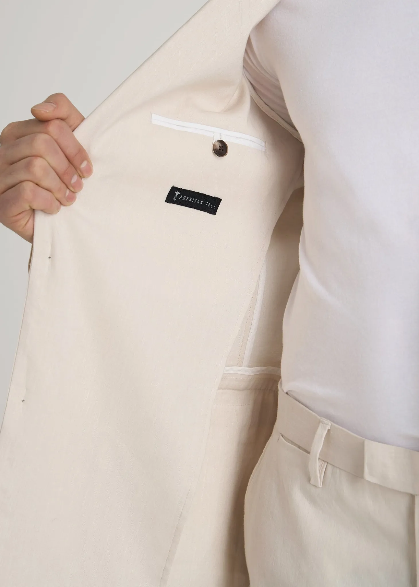 Stretch Linen Blazer for Tall Men