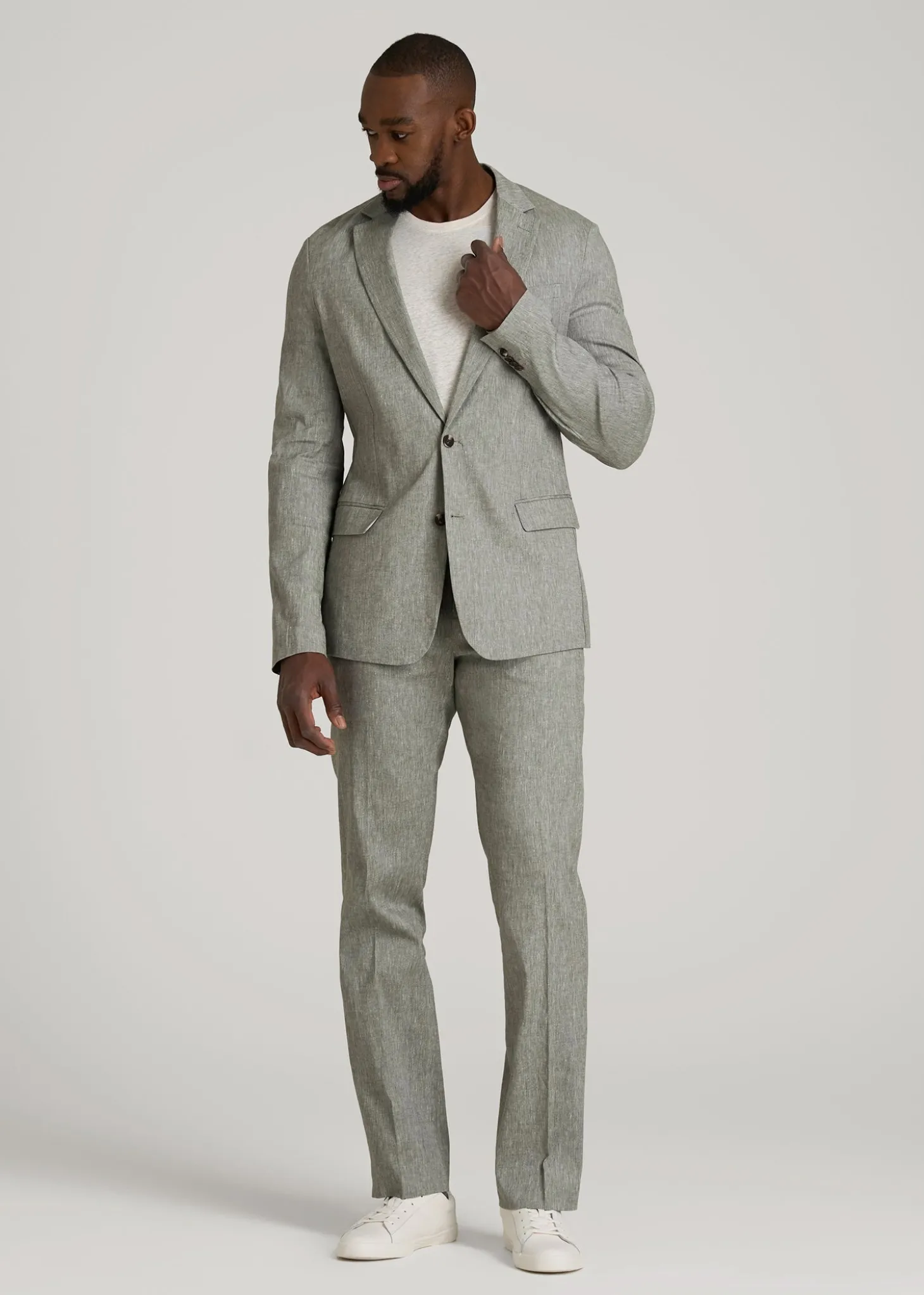 Stretch Linen Blazer for Tall Men