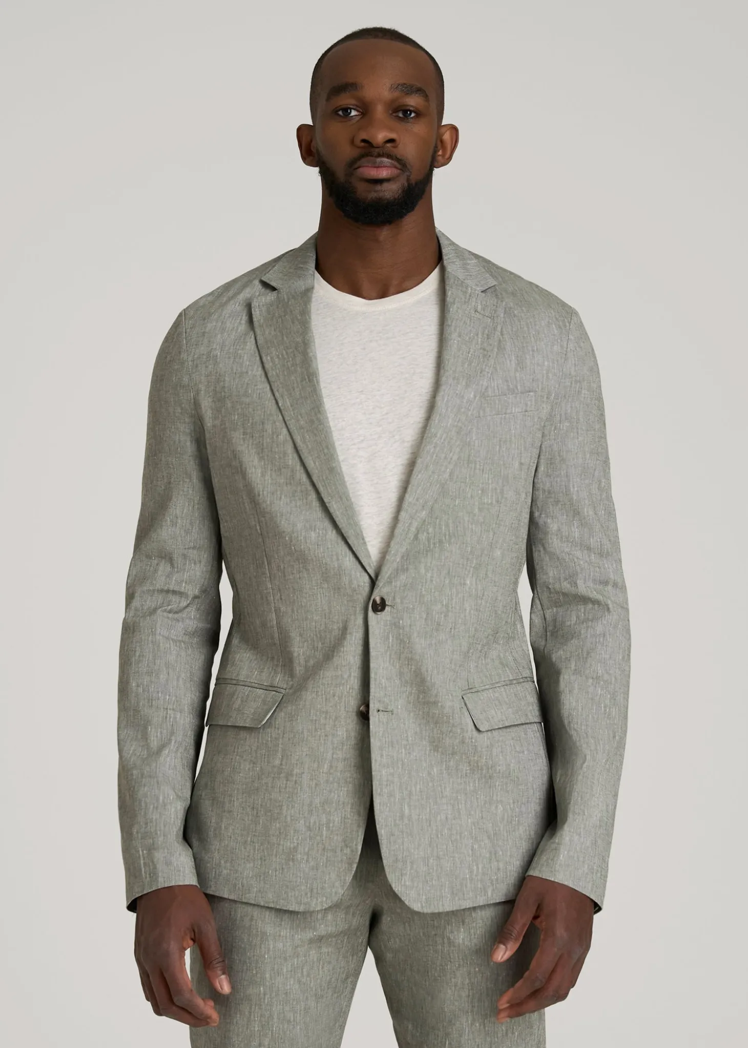 Stretch Linen Blazer for Tall Men