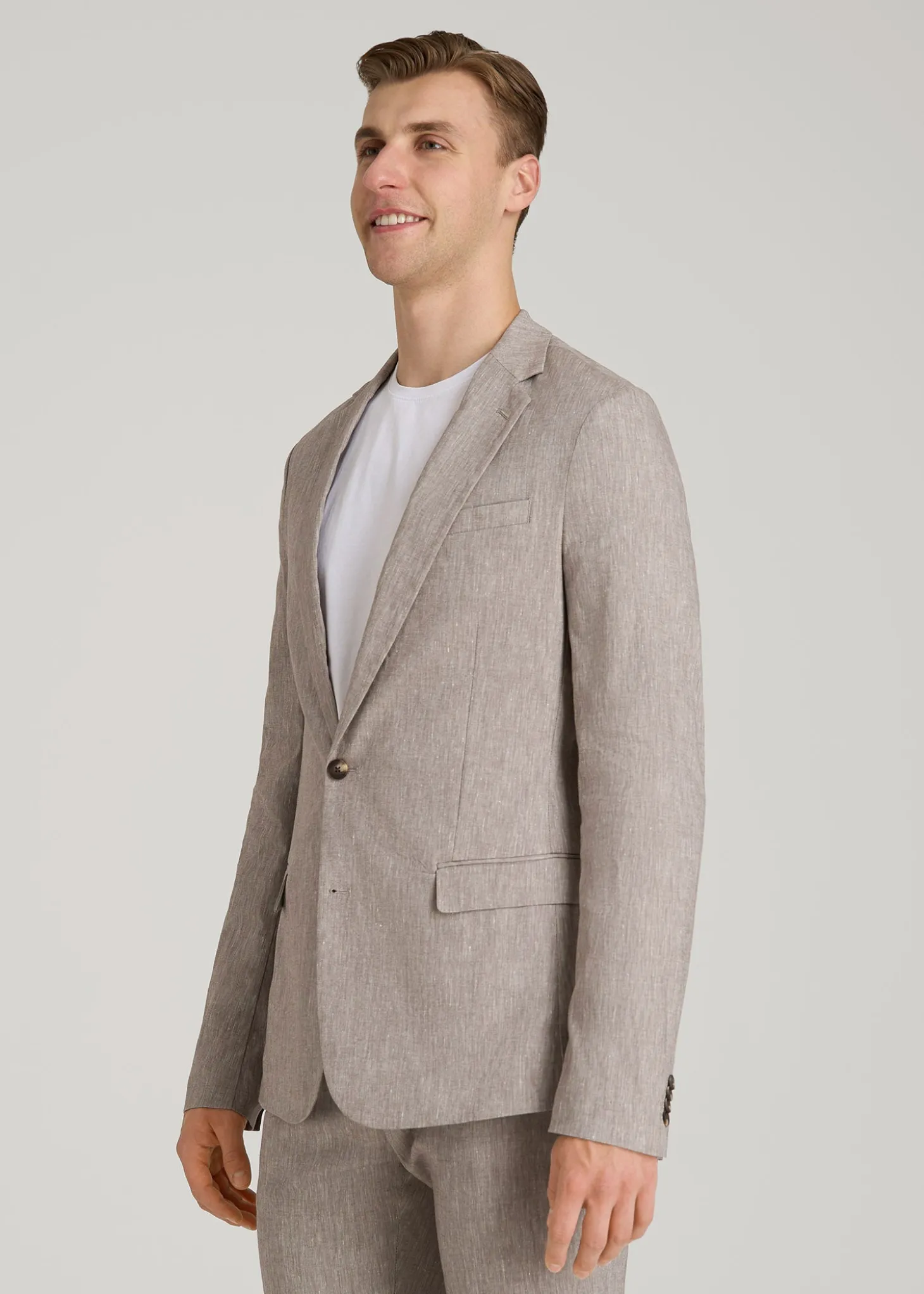 Stretch Linen Blazer for Tall Men