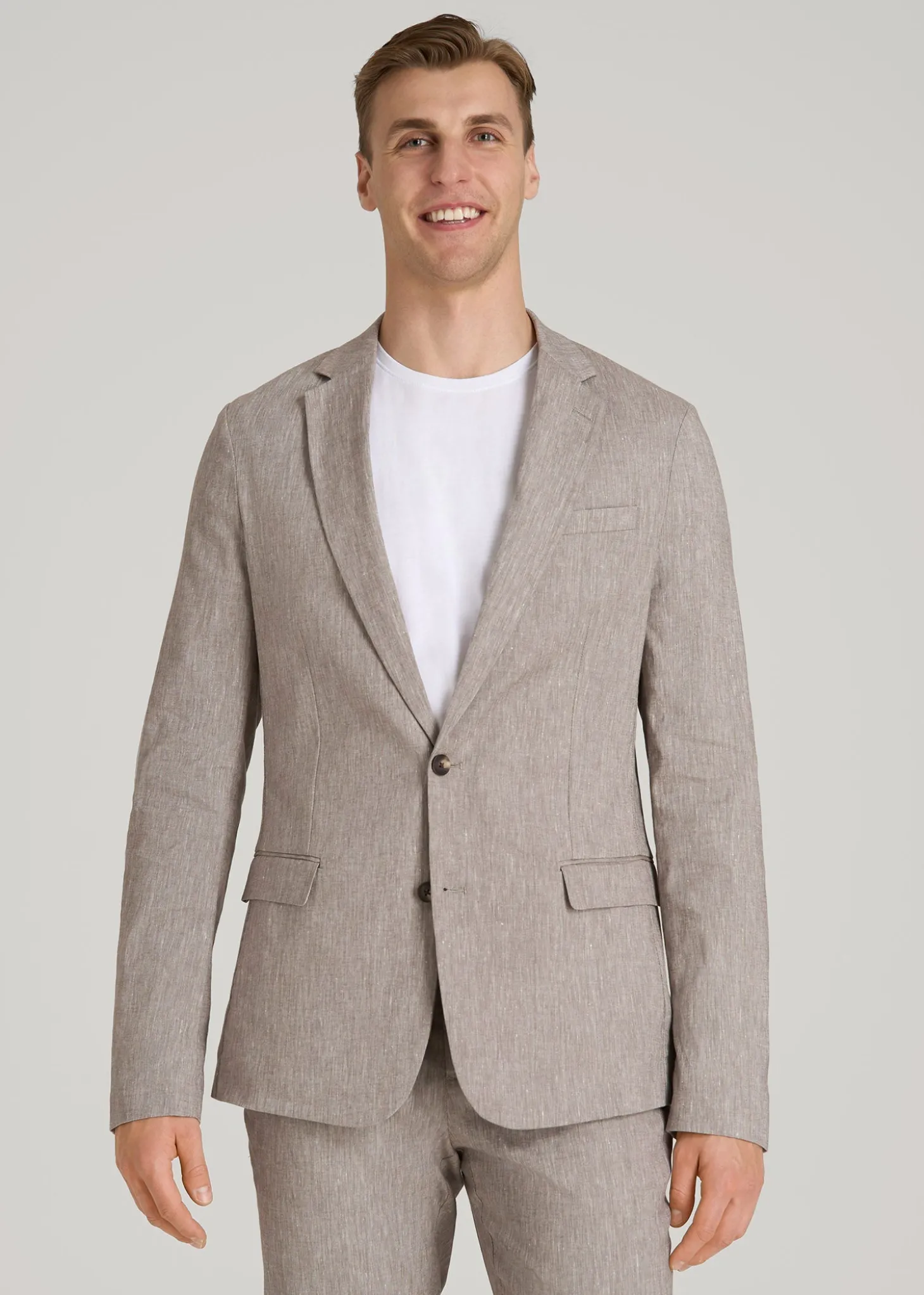 Stretch Linen Blazer for Tall Men
